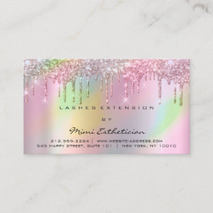 Aftercare Instructions Lash Rose Drips HOLOGRAPHIC Business Card