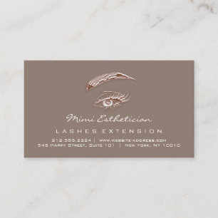 Aftercare Instructions Lash Rose  Eye Logo Bronze Business Card