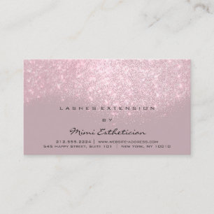Aftercare Instructions Lash Rose Gold Drips Pink Business Card