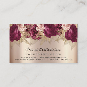 Aftercare Instructions Lash Rose Gold Florals SPA Business Card