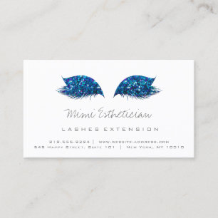 Aftercare Instructions Lashes Extension Blue Grey Business Card
