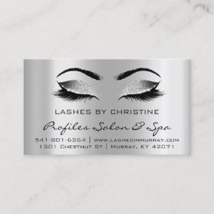Aftercare Instructions Lashes Extension Grey Gray Business Card