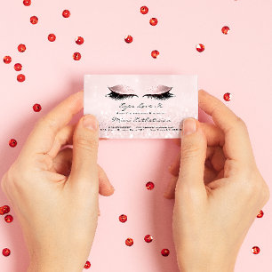 Aftercare Instructions Lashes Extension Pink Paste Business Card