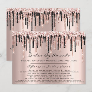 Aftercare Instructions Lashes Rose Drips Makeup Invitation