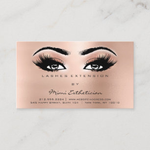 Aftercare Instructions Lashes Rose Peach Eyes Business Card