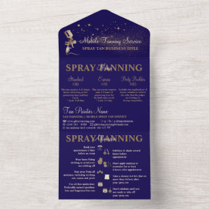 Aftercare Instructions Spray Tan Flyer navy All In One Invitation