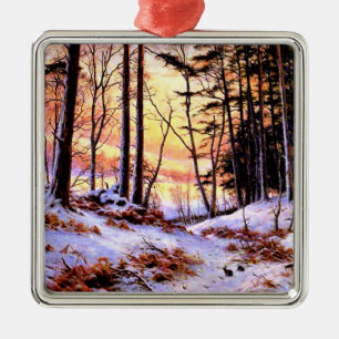 Afterglow, famous painting by Joseph Farquharson, Metal Ornament