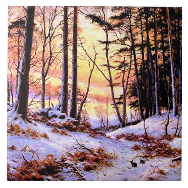 Afterglow, famous painting by Joseph Farquharson Tile (Front)