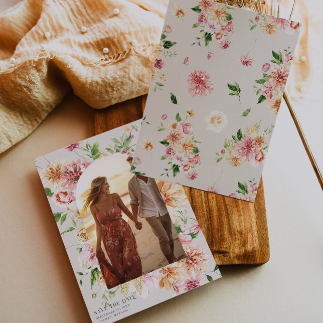 Afterglow Garden Floral Photo Save the Date (Créateur téléchargé)