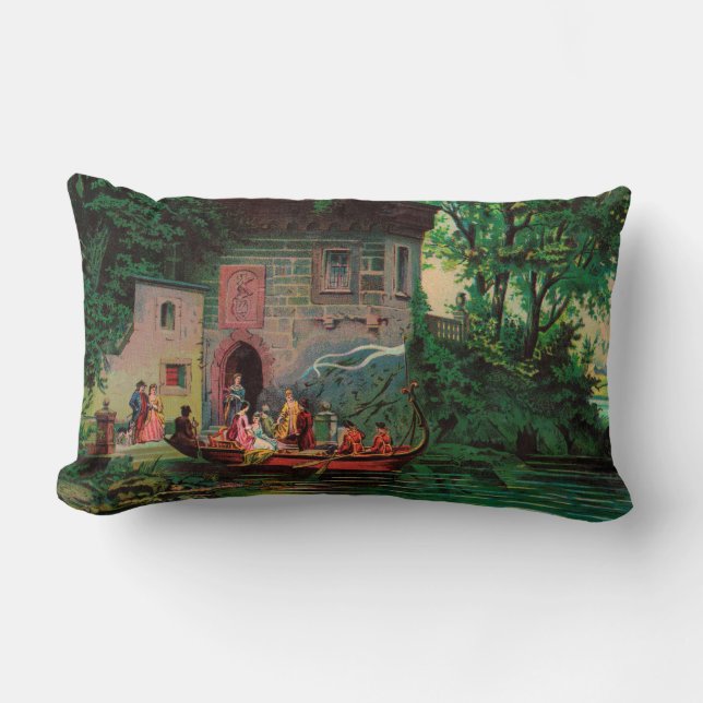 Afternoon at Lake Como Lumbar Pillow (Front)