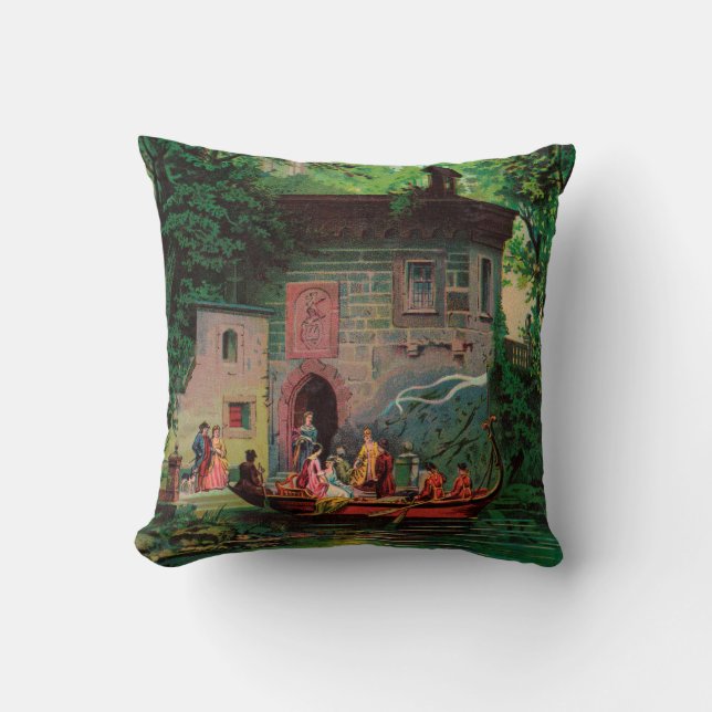 Afternoon at Lake Como Throw Pillow (Front)