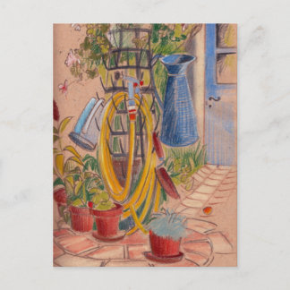 Afternoon in a sunny French Garden postcard