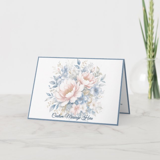 Afternoon in Bloom Personalized Floral Design Card (Front)