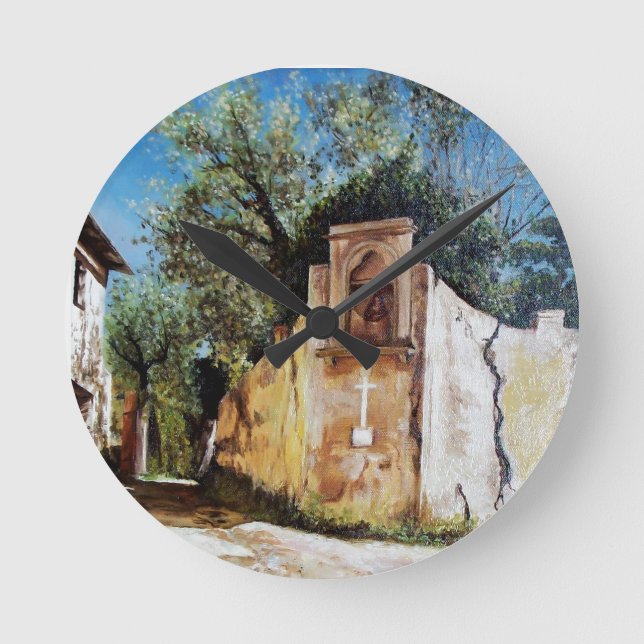 AFTERNOON IN RIMAGGIO / Tuscany View Round Clock (Front)