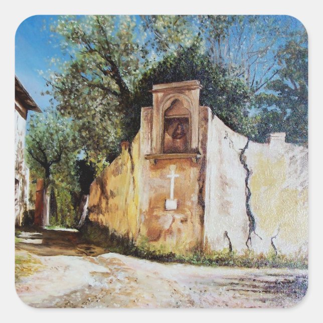 AFTERNOON IN RIMAGGIO / Tuscany View Square Sticker (Front)