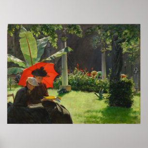 Afternoon in the Cluny Garden by Charles Curran Poster