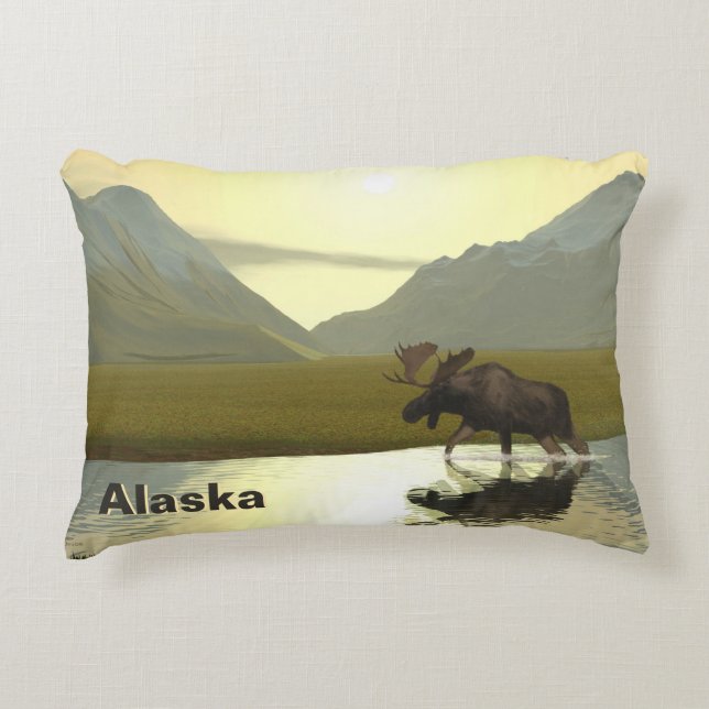 Afternoon Moose Accent Pillow (Front)