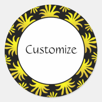 Afternoon of the Triffids Template - Black & Gold Classic Round Sticker
