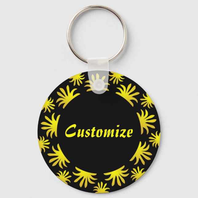 Afternoon of the Triffids Template - Black & Gold Keychain (Front)