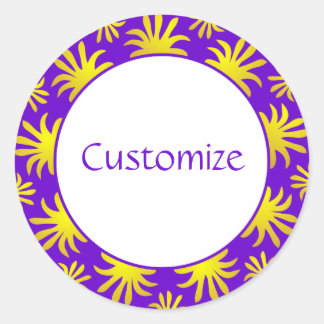Afternoon of the Triffids Template - Purple & Gold Classic Round Sticker