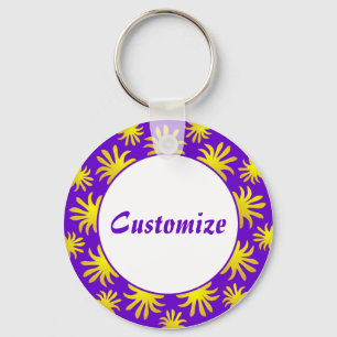 Afternoon of the Triffids Template - Purple & Gold Keychain