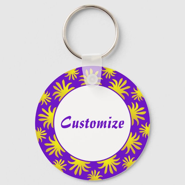 Afternoon of the Triffids Template - Purple & Gold Keychain (Front)