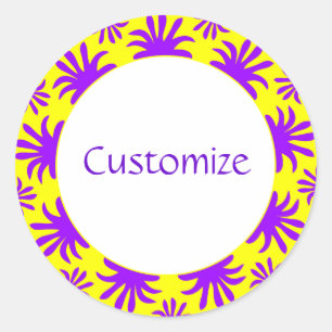 Afternoon of the Triffids Template -Yellow Classic Round Sticker