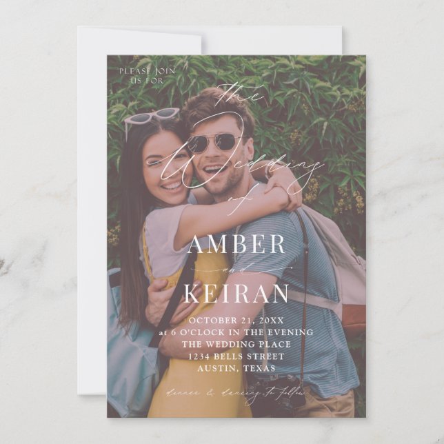 Afternoon Shades - Photo Wedding Invitation (Front)