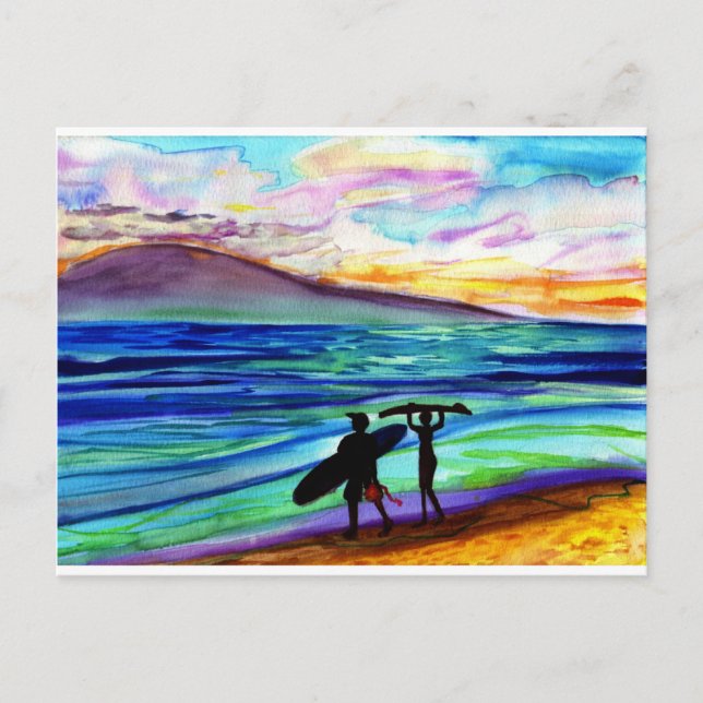 Afternoon surf lesson Lahaina Postcard (Front)