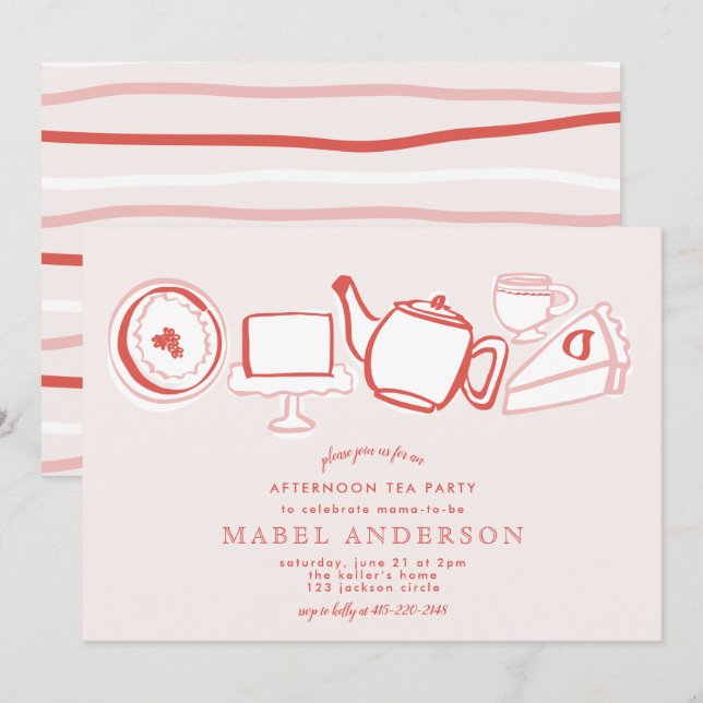 Afternoon Tea Baby Shower Invitation (Front/Back)