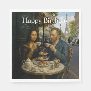 Afternoon Tea Friends Paris No 2 Happy Birthday Napkin