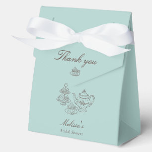 Afternoon Tea Hand-drawn Blue Bridal Shower Favor Box