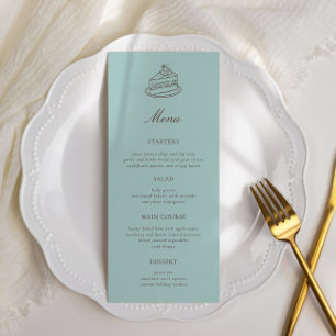 Afternoon Tea Hand-drawn Blue Bridal Shower Menu