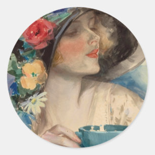 Afternoon Tea - Harrison Fisher Classic Round Sticker