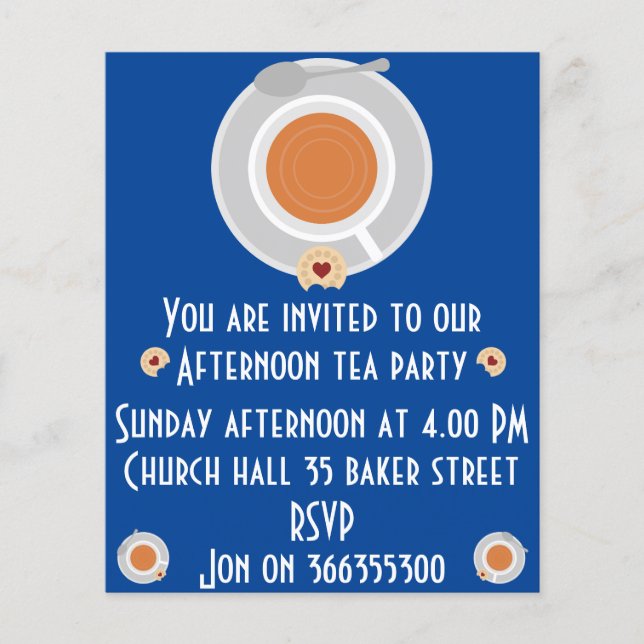 Afternoon Tea Invitation Flyer (Front)