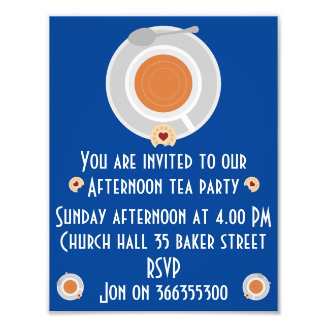 Afternoon Tea Invitation Photo Print (Front)