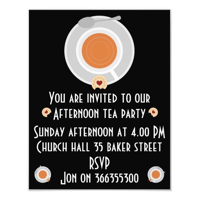 Afternoon Tea Invitation Photo Print (Front)