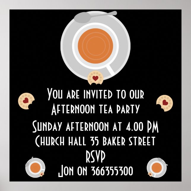 Afternoon Tea Invitation Poster (Front)