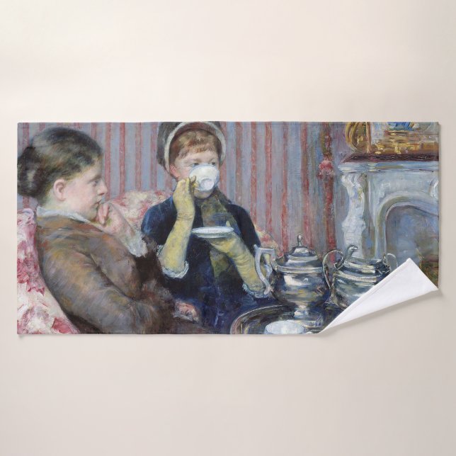 Afternoon Tea, Mary Cassatt Bath Towel (Bath Towel)