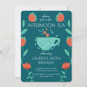 Afternoon Tea Party Birthday Invitation