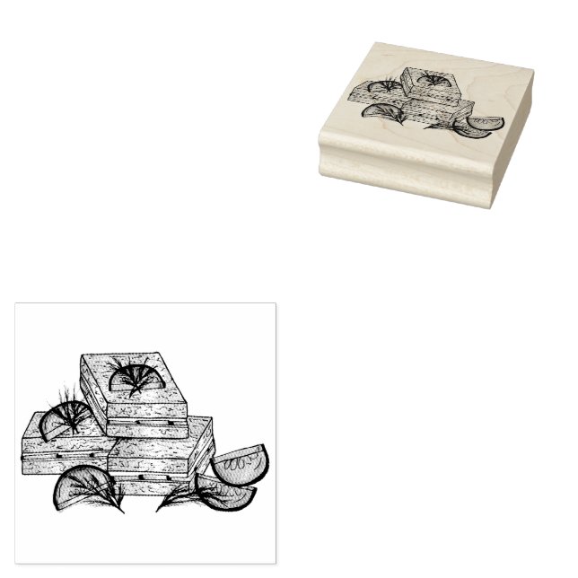 Afternoon Tea Party Cucumber Dill Finger Sandwich Rubber Stamp (Stamped)