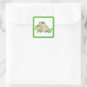 Afternoon Tea Party Cucumber Dill Finger Sandwich Square Sticker