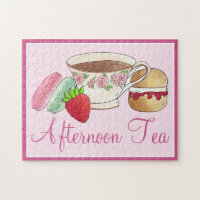 Afternoon Tea Party Macarons Teacup Cream Scone