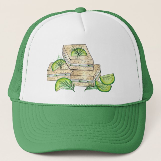 Afternoon Tea Party Shower Cucumber Sandwiches Trucker Hat (Front)