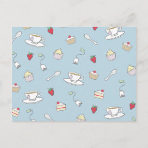 'Afternoon Tea' Pattern Postcard