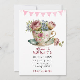 afternoon tea rose nuptiale invitation