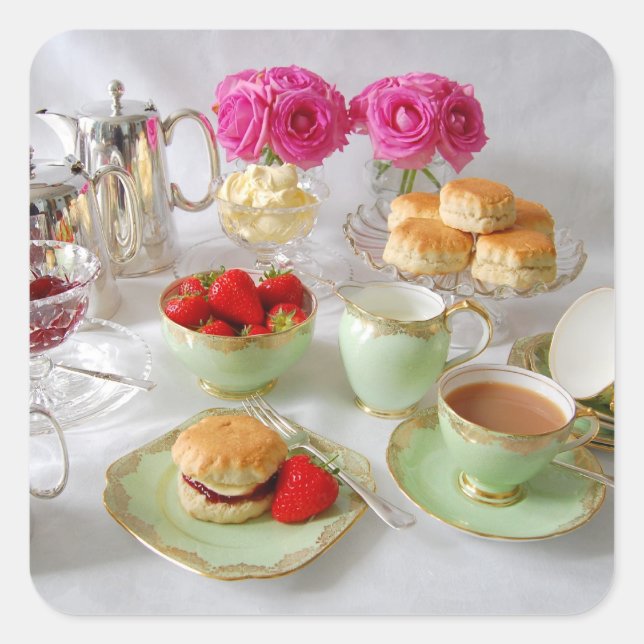 Afternoon Tea Square Stickers (Front)