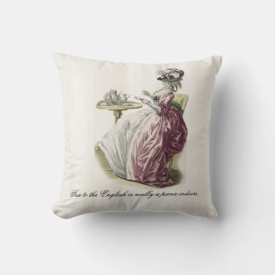 Afternoon Tea, with quote Throw Pillow
