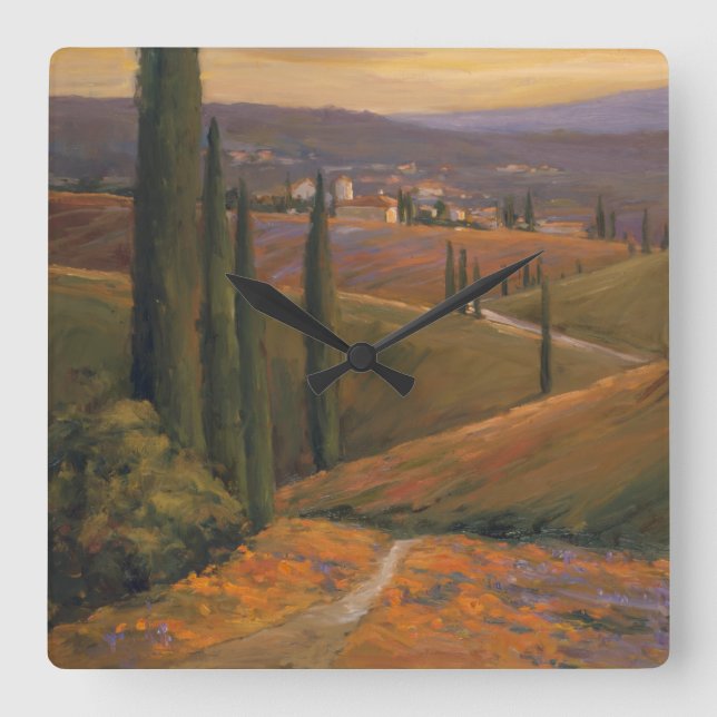 Afternoon Walk I Square Wall Clock (Front)