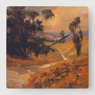 Afternoon Walk II Square Wall Clock